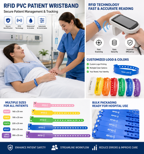 Pulsera de Identificación de Paciente Ajustable de PVC con RFID para Hospitales, para una Gestión y Seguimiento Seguro de Pacientes - Product Image 2
