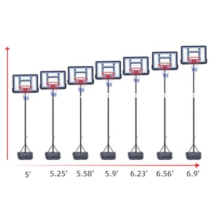 Heißer Verkauf: PVC-Stahl Outdoor Tragbares Bewegliches Basketball-<span class=keywords><strong>Board</strong></span> für Kinder und Erwachsene mit verstellbarer Höhe und wetterfestem Ständer - Product Image 3
