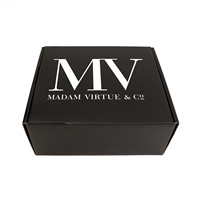 Impression offset personnalisée extérieur noir mat boîtes postales carton ondulé noir boîtes d'expédition noires pour l'emballage