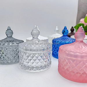 Contenitori Moderni e Colorati in Oro Rosa all'Ingrosso, Barattoli e Bottiglie in Vetro per Candele con Coperchio in Terracotta per la Fabbricazione di Candele - Product Image 6
