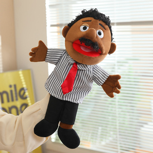 Marionnette de main en peluche douce pour enfants, prix d'usine, pour l'apprentissage précoce, poupée en peluche de famille de dessins animés - Product Image 4