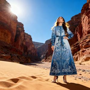 Nouvelle robe Abaya en polyester imprimé de luxe pour femmes musulmanes, robe élégante sur mesure avec tissu de haute qualité - Product Image 3