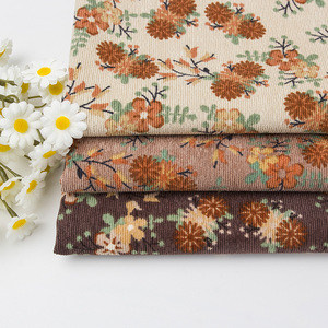 Nouvelle mode polaire douce, matière première en Polyester, Design à rayures extensibles, tissu en velours côtelé imprimé Floral 21W pour la couture de robes - Product Image 2