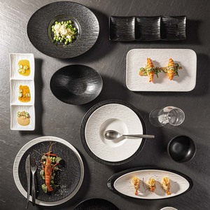 <span class=keywords><strong>Plato</strong></span> con logotipo personalizado, platos de cerámica de porcelana de <span class=keywords><strong>roca</strong></span> en relieve en blanco y negro, vajilla de Catering, <span class=keywords><strong>plato</strong></span> de vajilla para restaurante - Product Image 6