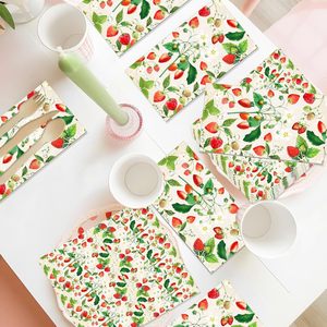 Servilletas de Papel con Diseño de Fresas para Cócteles, Cumpleaños, Bodas, Despedidas de Soltera, Baby Shower, Fiestas y Eventos - Product Image 4