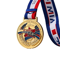 Médaille de course émaillée rose pour femme, pour marathon, avec ruban et cordon, médailles sportives personnalisées en forme de couleur