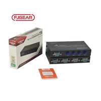 FJ-15-4CH Fjgear 4 Port sakelar VGA 1080P HD/kunci beralih empat server host berbagi satu tampilan cangkang logam