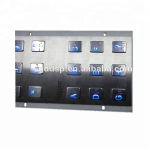 Clavier de contrôle d'accès pour ascenseur 24 touches en métal avec rétroéclairage et caractères Braille KB-F24E-Braille - Product Image 5