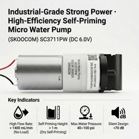 Pompe à diaphragme micro SC3711PW, 6V DC, faible bruit, mini pompe à eau pour appareils électroménagers intelligents, directement de l'usine