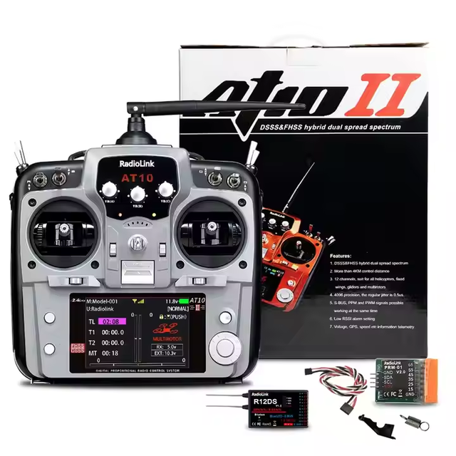 Radiolink AT10II 2.4G 12 Channels Remote Control R12DS Receiver for FPV Racing Drone Quad Helicopter RC Airplane