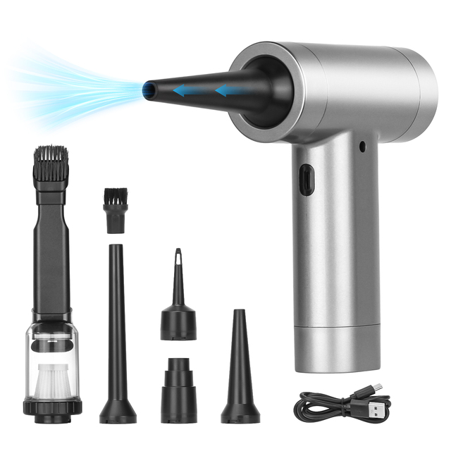 2 in 1 Portable 100000RPM Air Duster Turbo Blower Vacuum Cleaner Dust Buster Cordless Rechargeable Handheld Car Vacuum Cleaner