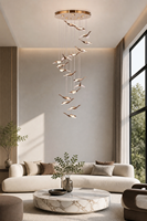 Lustre moderne à hauteur réglable, design créatif en forme de mouette, en fer, pour table à manger, décoration intérieure, suspendu, à intensité variable, moyen
