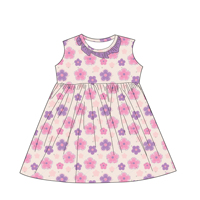 Robe d'été sans manches à volants pour filles, imprimé personnalisé, en tissu de bambou, pour tout-petits et enfants, collection très prisée