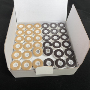 Precio de fábrica L tipo 70D/2 60WT solo lado magnético bordado de poliéster hilo blanco bobinas preenrolladas - Product Image 5