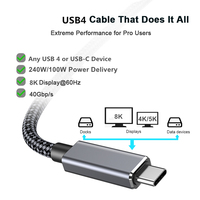 Harga C kabel Laptop usb 4 Tb3 40gbps kabel Kable 40 Gb bersertifikat 0.3m untuk Thunderbolt 3 (usb-c) (0.8m)
