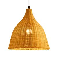 Lampadario retrò in rattan intrecciato, paralume personalizzato in paglia artistica per ristorante, lanterna intrecciata in stile sud-est asiatico