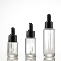 Botol Pompa Kaca Bening Frosted 30ml, Bentuk Lurus Ramping, untuk Minyak Esensial, Serum Kosmetik, Botol Dispenser Isi Ulang