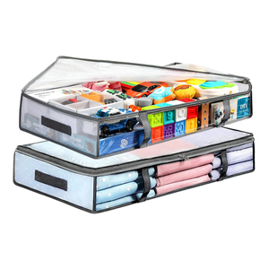 Chức năng có thể gập lại nhựa underbed lưu trữ Thùng hình chữ nhật quần áo container ẩm ướt bằng chứng cho thuận tiện GiườNg Lưu trữ - Product Image 1