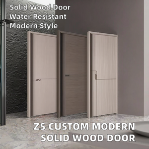 Puerta de Baño Interior de Madera Sólida con Diseño Moderno Personalizado ZS, Acabado Impermeable y Malla de Nailon - Product Image 2