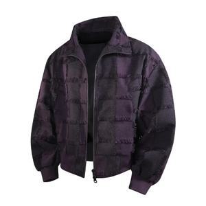 Men Beige Fringed <b>Patchwork</b> Zip-Up <b>Jacket</b>, Casual Loose-Fit Male Outerwear with Stand Collar & Long Sleeves <b>Jacket</b> Manufacturer - Product Image 3