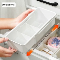 Organisateur de tiroir en plastique moderne et simple avec séparateurs intégrés, compartiments réglables, design empilable pour cosmétiques et rouges à lèvres