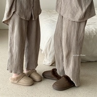 XIXITIAO Pantuflas de Invierno Vintage de Poliéster para Parejas, Impermeables, Antideslizantes, con Forro de Felpa Cálido, para Interiores, Unisex