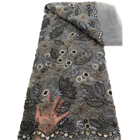 Tissu en dentelle vert sauge NI.AI, tissu en dentelle luxueux perlé, dentelle brodée de haute qualité avec des paillettes pour robe de mariée, robe de mariée