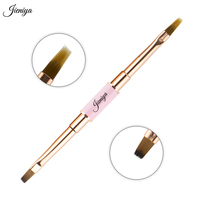 Ensemble de pinceaux à doublure en nylon, manche en métal rose à double extrémité, ensemble de pinceaux pour gel UV
