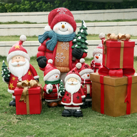 Sculpture géante de chapeau de Père Noël en fibre de verre, grandes statues de boîtes cadeaux de Noël pour centres commerciaux, décoration murale intérieure, photo de vacances