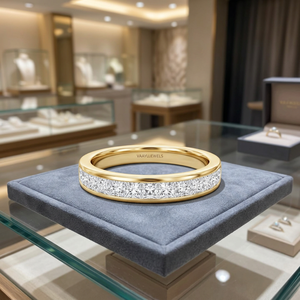 แหวนทองคำขาวเหลืองทรงปรินเซสคัทสำหรับผู้หญิง ทอง 10K 14K 18K เงิน 925 935 เพชรเลี้ยงในห้องปฏิบัติการ โรแมนติก สำหรับหมั้นและวันครบรอบ - Product Image 1
