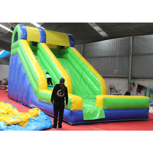 Castillo Inflable de PVC de Grado Comercial con Tobogán de Agua, Toboganes Inflables Verdes para Piscina - Product Image 1