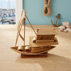 Maqueta de Barco de Vela Antigua Hecha a Mano en India, de Madera Pulida y Ecológica, para Decoración de Escritorio en Hogares y Hoteles - Product Image 3