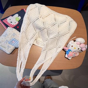 กระเป๋าถือสตรีแบบถักโครเชต์สีพื้น ยี่ห้อ Yalumai ทำจากโพลีเอสเตอร์ สไตล์โบฮีเมียน แบบเปิดได้ พกพาสะดวก เหมาะสำหรับฤดูร้อน ใช้ได้ทั้งไปทะเลและใส่ของช้อปปิ้ง ขนาด 32x13x26 ซม. - Product Image 1