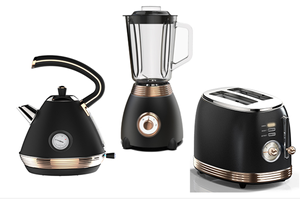 Electric Kitchen Appliances Set Unique Rose <strong>Gold</strong> 3 Piece Retro Style 1.7L Kettle &amp; 2 Slice <strong>Toaster</strong> &amp; 1.5L Blender Set - Product Image 5