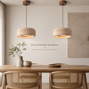 Lampada <span class=keywords><strong>a</strong></span> <span class=keywords><strong>Sospensione</strong></span> in Travertino Naturale <span class=keywords><strong>con</strong></span> Canopia in Legno di Noce, LED, AC85-265V, per Tavolo da Pranzo, Isola <span class=keywords><strong>Cucina</strong></span>, Arredamento Casa - Product Image 1