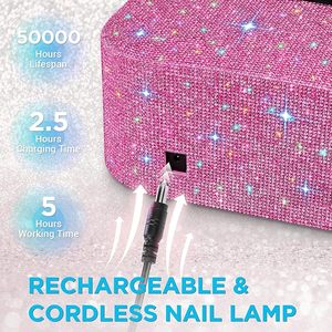 120W <b>Rechargeable</b> UV Light LED Nail <b>Lamp</b> Fully Decorate 4 Timer Modes Nail Dryer for Gel Nails - Product Image 5