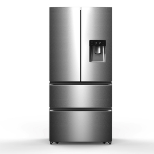 Réfrigérateur-congélateur américain à porte française de 558 L pour usage domestique et hôtelier, avec contrôle numérique de la température, sans givre, en acier inoxydable - Product Image 1
