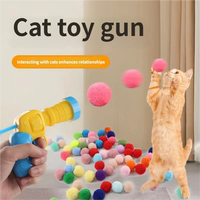Snowpaws Jouet en peluche amusant et réaliste pour chat et chien, pistolet à pompons, boule de fourrure très élastique, anti-stress, silencieux, usage quotidien