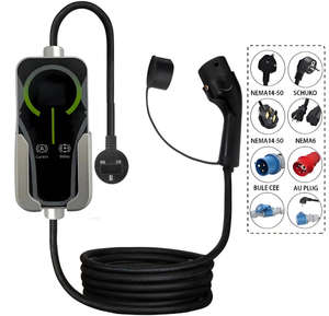 Chargeur EV portable 11 kW, chargeur de voiture domestique 32A, chargeurs EV 7 kW AC EVSE, courants réglables, application WIFI en option - Product Image 1