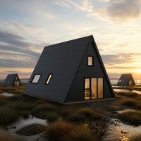 Cabane préfabriquée haut de gamme S780 en forme de A pour projets de logement panoramique en bord de mer et sur route, fournie directement par l'usine