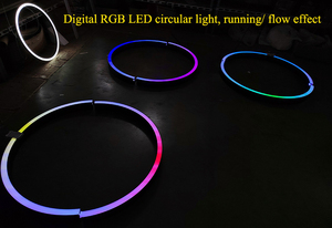 DMX điều khiển RGB màu có thể thay đổi ánh sáng mặt dây chuyền vòng tròn Vòng <span class=keywords><strong>LED</strong></span> pixel RGB treo ánh sáng cho phòng tập thể dục - Product Image 2