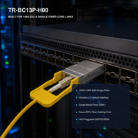 Modul Transceiver Optik Pusat Data Ethernet LC Simpleks Serat Tunggal BiDi CGR4 QSFP28 100G Innolight TR-BC13P-H00 Baru