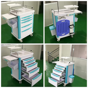 Chariot d'anesthésie médical certifié CE Classe II I Care avec roues, chariot d'urgence en ABS, modèle HS-AT 850, garantie de 2 ans - Product Image 3