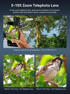 Nouvelle lunette monoculaire HD 5-10X avec zoom, objectif de téléphone, trépied et zoom télescopique pour l'observation des oiseaux et les concerts - Product Image 3