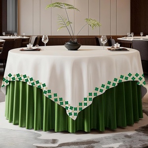 Hot Bán Sang Trọng Vòng Khăn Trải Bàn Tùy Chỉnh In Mô Hình Cho Đám Cưới Các Bên Nhà 120 ''132' Màu Xanh Lá Cây Màu Cam Tổ Dạ Tiệc <span class=keywords><strong>Tablecoths</strong></span> - Product Image 5