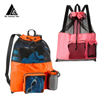 Mochila duradera producida en fábrica para playa, red de malla de playa, dibujo de gran volumen, equipo resistente para buceo, natación, Camping