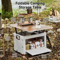 Boîte de rangement pliable pour le camping, grande capacité 60-70L, carrée, pour aliments, organisateur de voiture avec panier latéral en plastique
