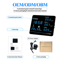 Monitor de Calidad del Aire, Detector de Humedad y Temperatura con Detección de CO2, Formaldehído/TVOC/PM2.5 para Pruebas de Aire Interior