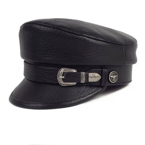 W066 Schaffell Leder Trucker Cap Alte neue warme Jugend mode Erwachsene Outdoor Hüte Echte Leder Hüte Baskenmütze Kappen - Product Image 6