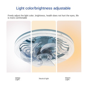 Wind speed E27 <b>socket</b> fan lamp, with remote control roof fan lamp adjustable color LED crystal ceiling fan lamp - Product Image 5